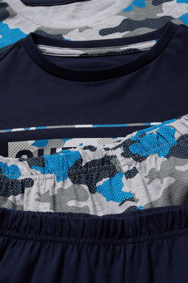 Kinder Jungen - Multipack 2er - Pyjama - 4 teilig - dunkelblau