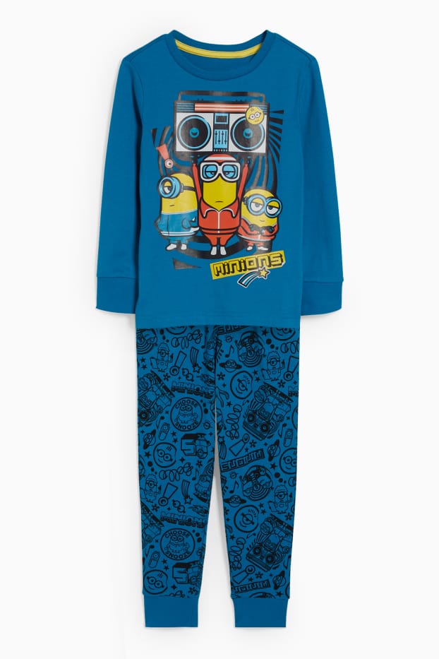 Dzieci chłopcy - Minionki - piżama - 2 części - niebieski