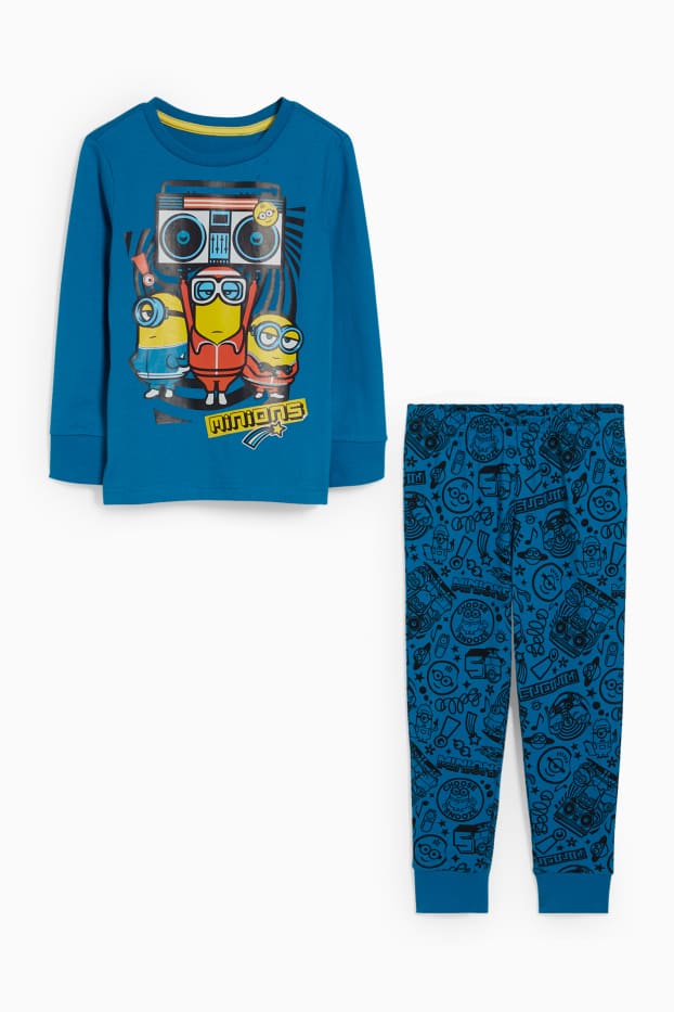 Dzieci chłopcy - Minionki - piżama - 2 części - niebieski