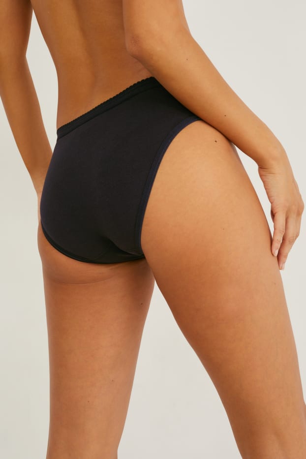 Donna - Confezione da 4 - slip - LYCRA® - nero