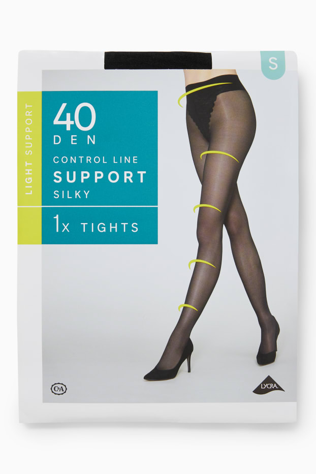 Damen - Feinstrumpfhose - LYCRA® - 40 DEN - schwarz