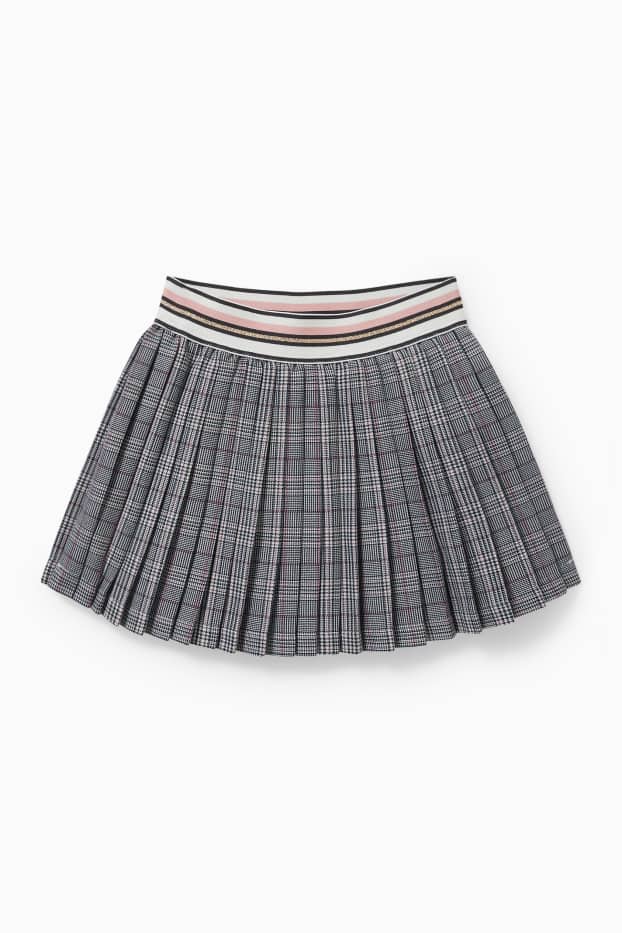 Enfants filles - Jupe - à carreaux - gris chiné