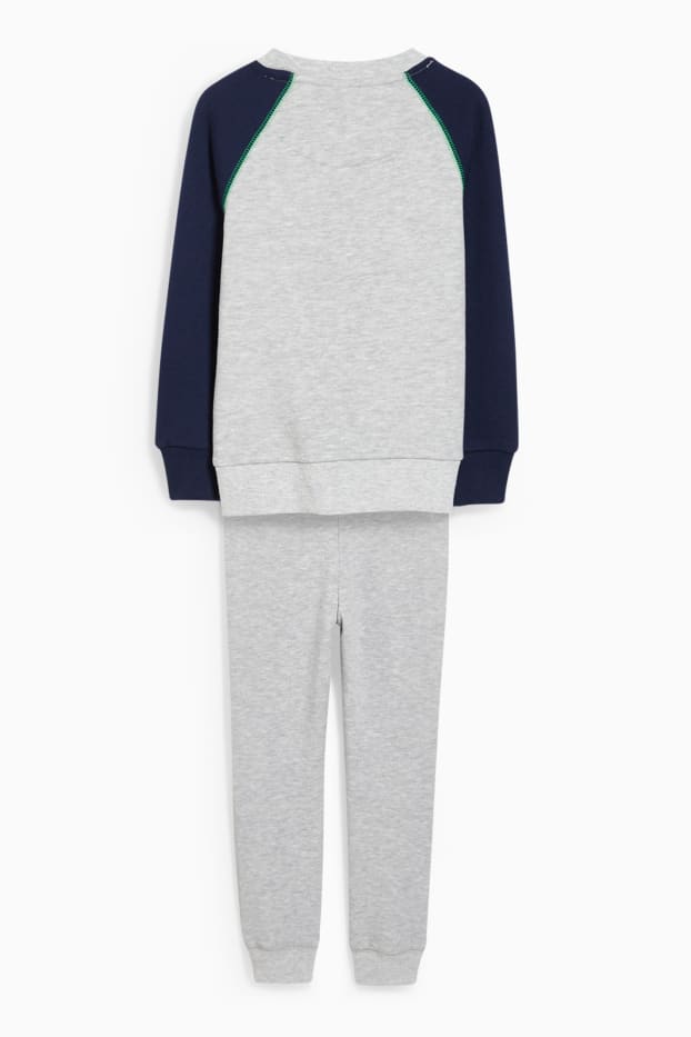 Enfants garçons - Minecraft - ensemble - sweat et pantalon de jogging - deux pièces - gris clair chiné
