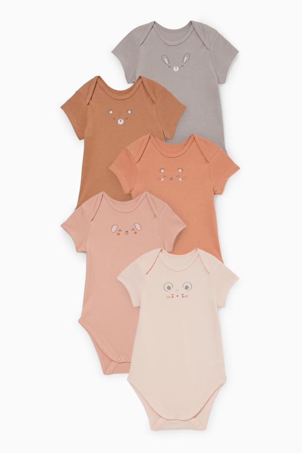 Baby: meisjes - Set van 5 - rompertje - roze