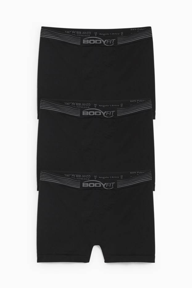 Uomo - Confezione da 3 - boxer aderenti - senza cuciture - nero