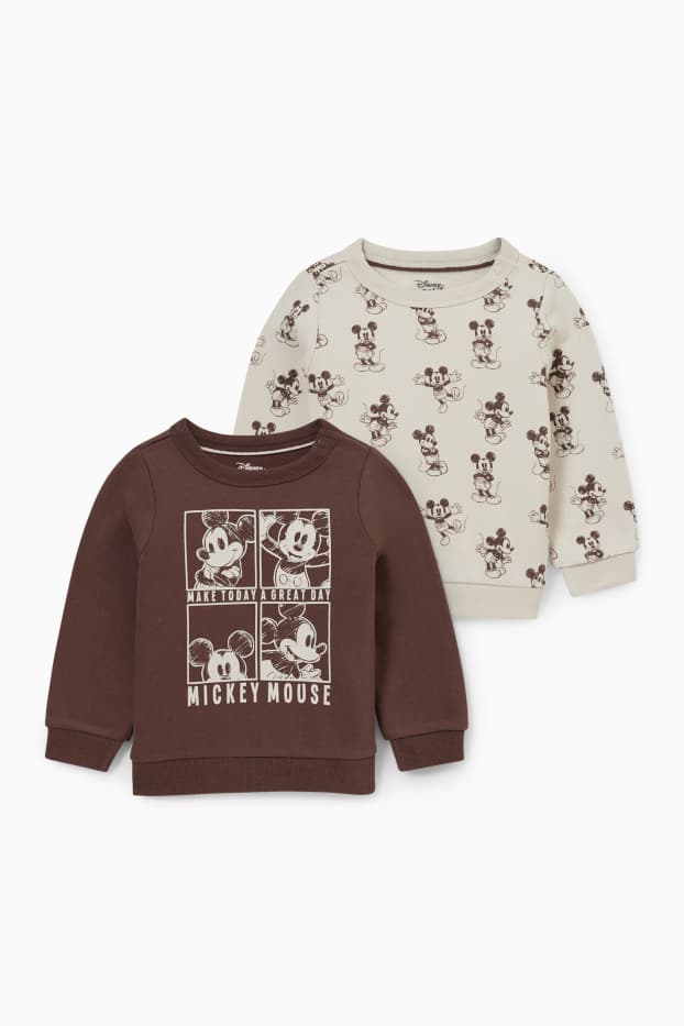 Baby Buben - Multipack 2er - Micky Maus - Baby-Sweatshirt - dunkelbraun