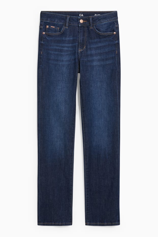 Donna - Straight jeans - vita media - LYCRA® - jeans blu scuro