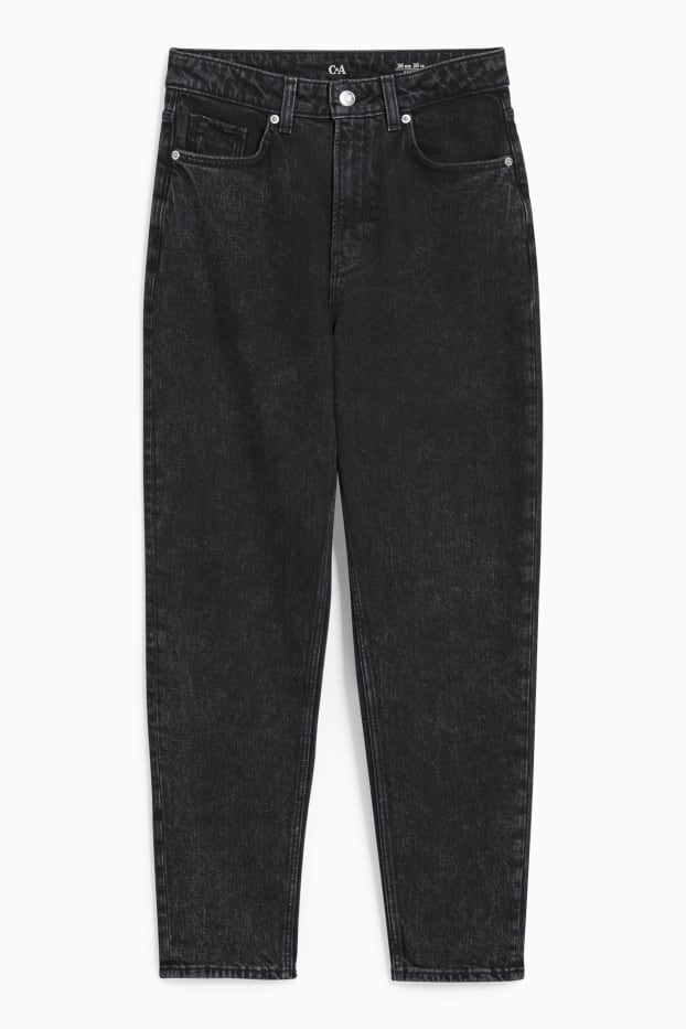 Women - Mom jeans - high waist - LYCRA® - denim-dark gray