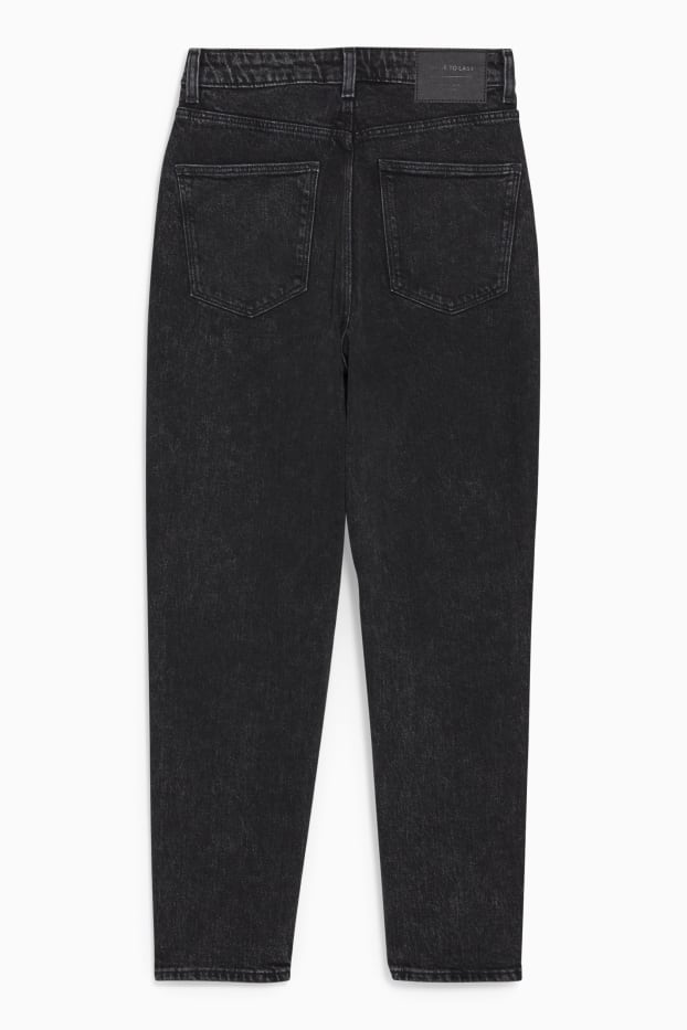 Women - Mom jeans - high waist - LYCRA® - denim-dark gray
