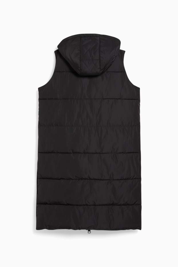 Femmes - Doudoune sans manches à capuche - noir