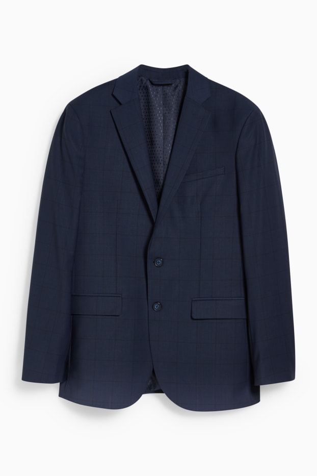 Hommes - Veste de costume - slim fit - LYCRA® - laine vierge mélangée - bleu foncé