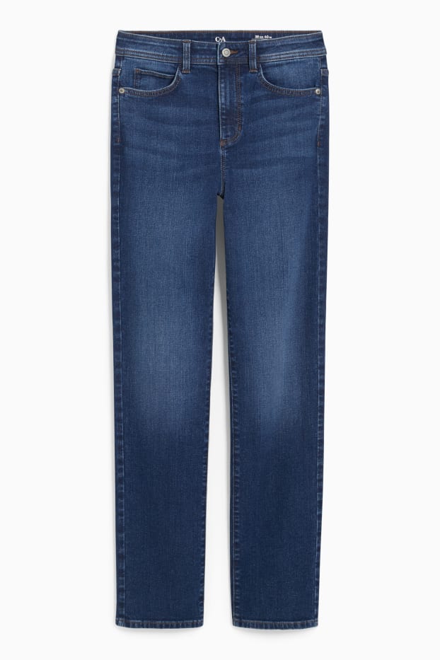 Femei - Straight jeans - talie înaltă - LYCRA® - denim-albastru