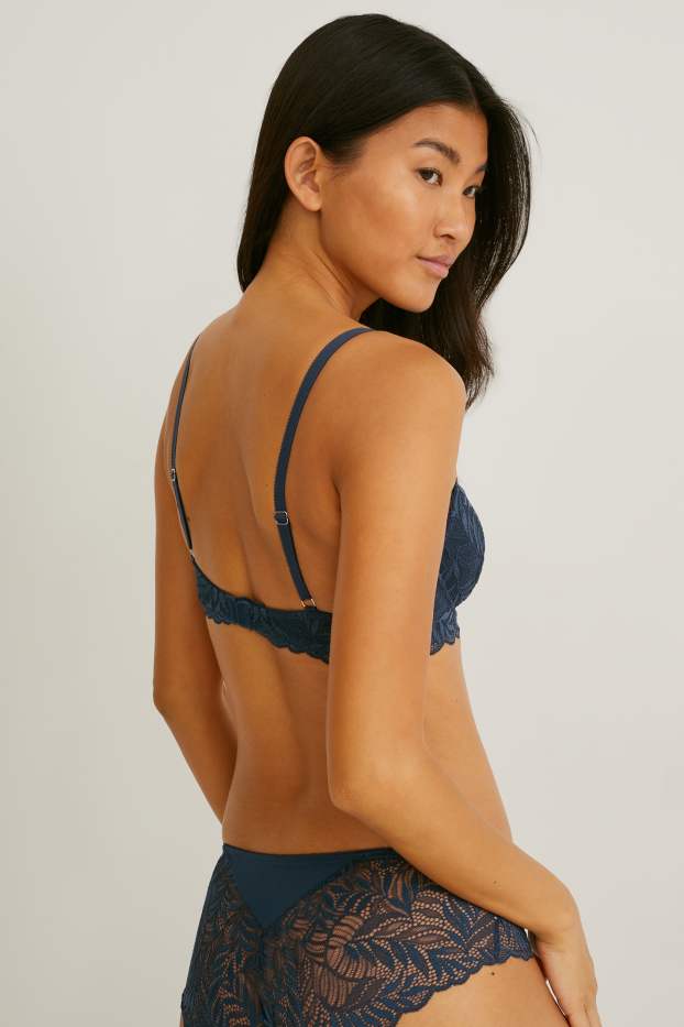 Dames - BH met beugels - DEMI - gewatteerd - LYCRA® - donkerblauw