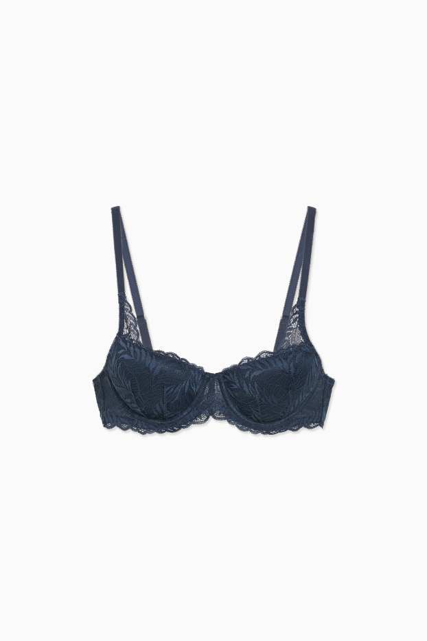 Dames - BH met beugels - DEMI - gewatteerd - LYCRA® - donkerblauw