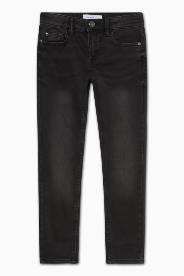 Kinder Buben - Skinny Jeans - schwarz