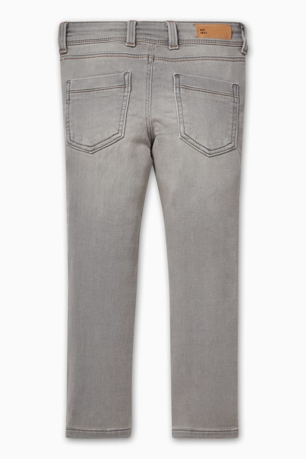Kinderen: jongens - Skinny jeans - jog denim - jeansgrijs
