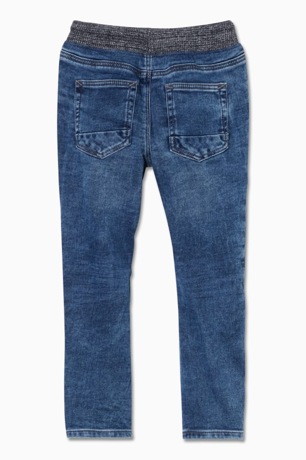 Dzieci chłopcy - Curved jeans - jog denim - dżins-niebieskoszary