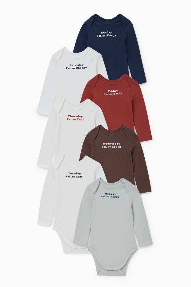 Baby Boys - Multipack of 7 - baby bodysuit - white