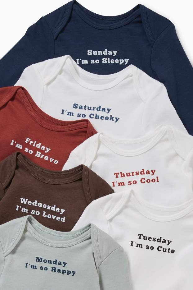 Baby Boys - Multipack of 7 - baby bodysuit - white
