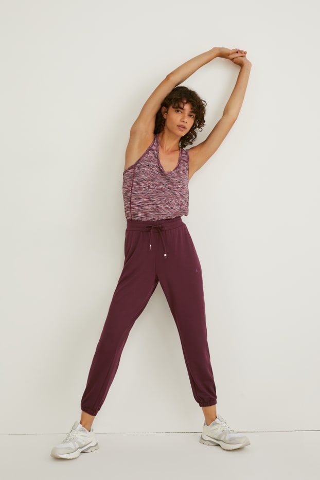 Kobiety - Spodnie dresowe - bordowy