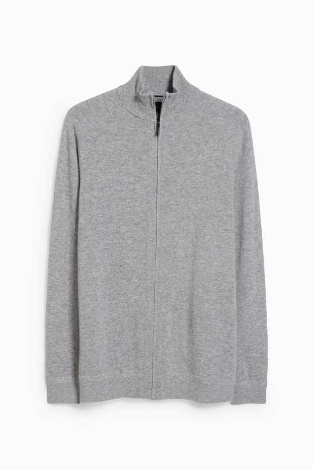 Men - Cashmere cardigan - gray-melange