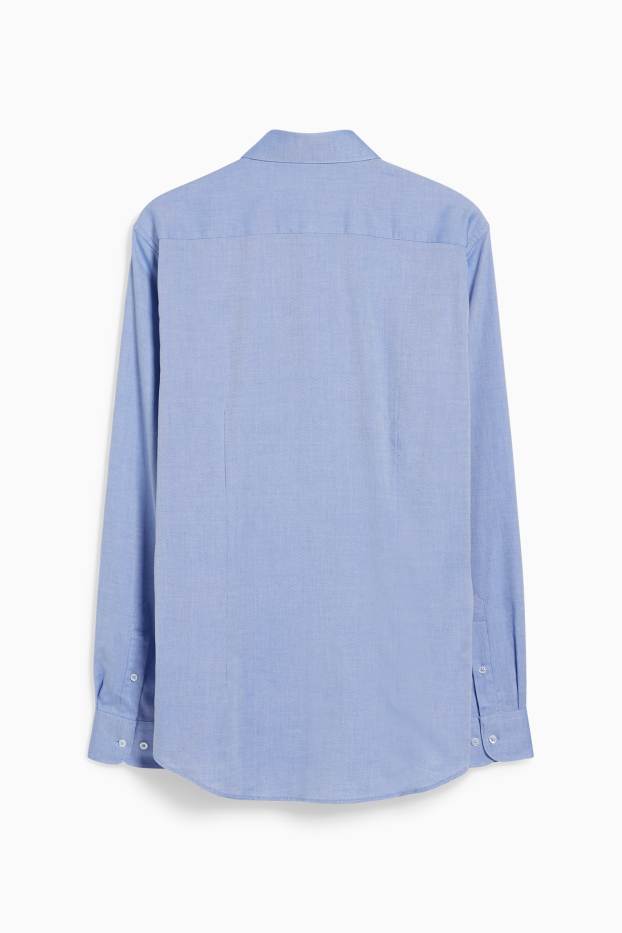 Uomo - Camicia business - slim fit - collo all'italiana - facile da stirare - azzurro