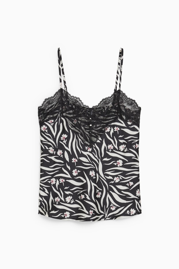 Dona - Top de pijama - estampat - negre/blanc