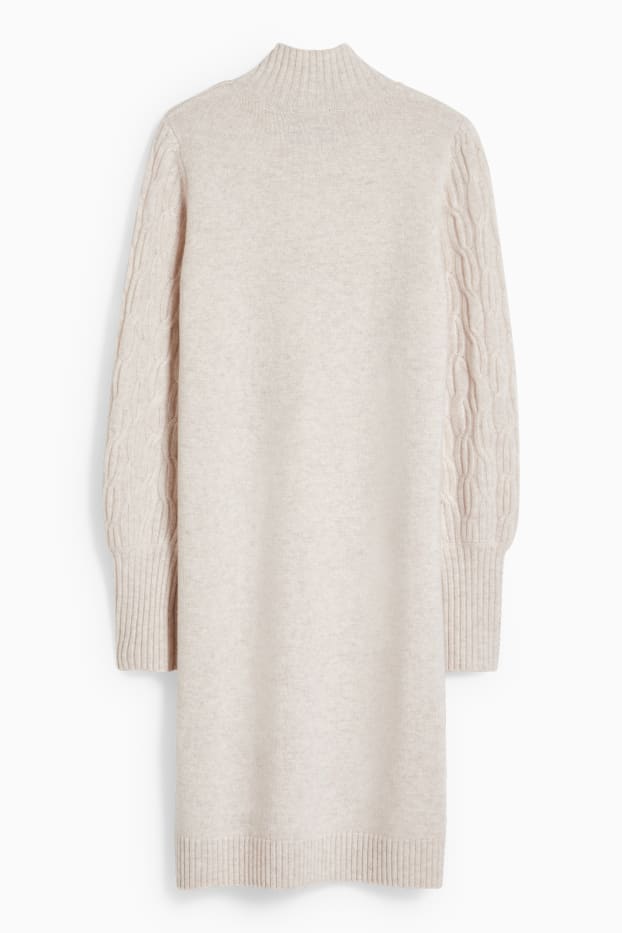 Femmes - Robe en cachemire - beige chiné