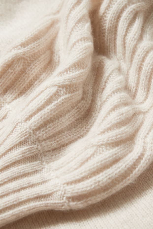 Femmes - Robe en cachemire - beige chiné