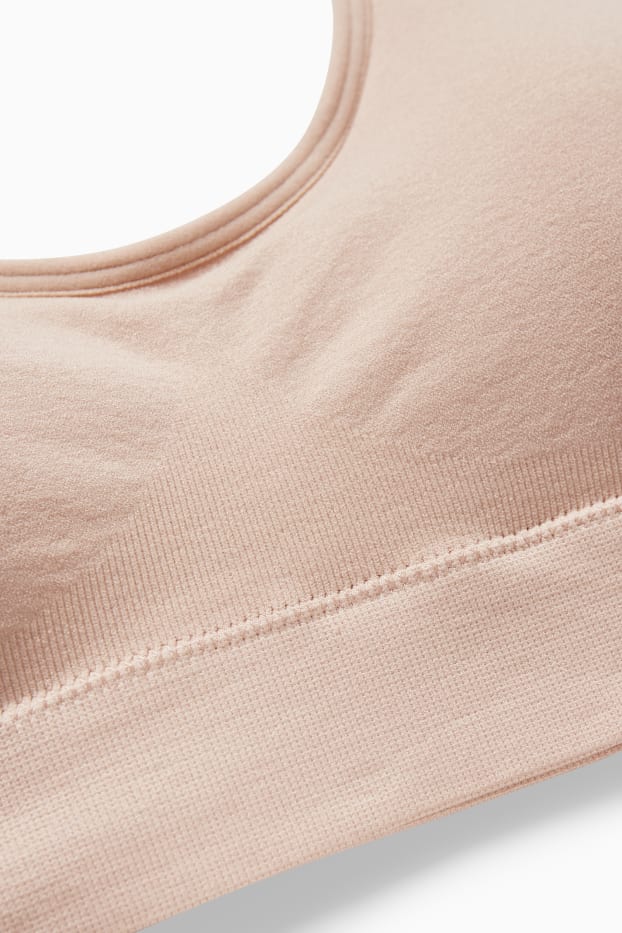Donna - Confezione da 2 - brassière - imbottita - senza cuciture - LYCRA® - beige