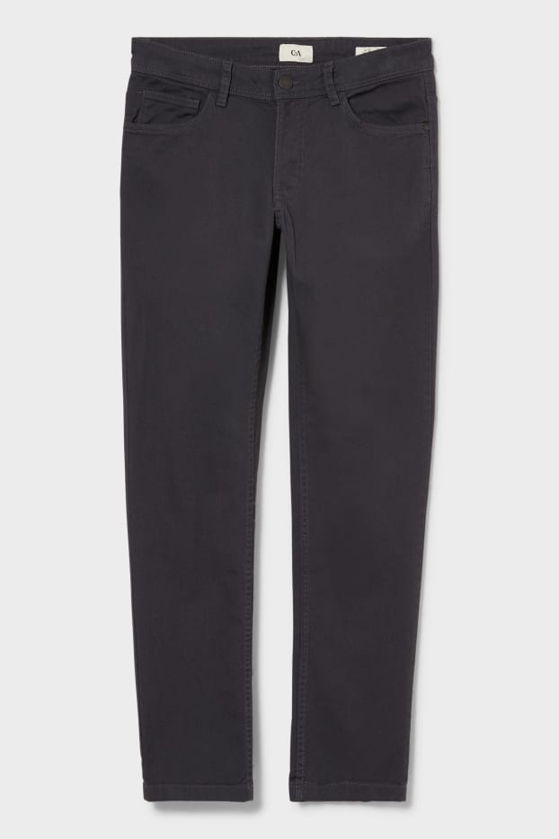 Uomo - Pantaloni - slim fit - grigio scuro