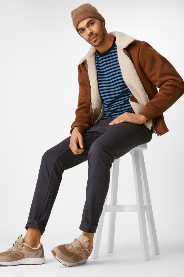 Uomo - Pantaloni - slim fit - grigio scuro