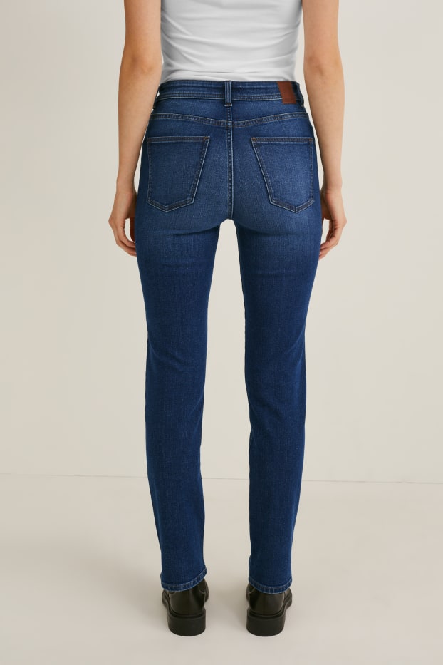 Femei - Straight jeans - talie înaltă - LYCRA® - denim-albastru