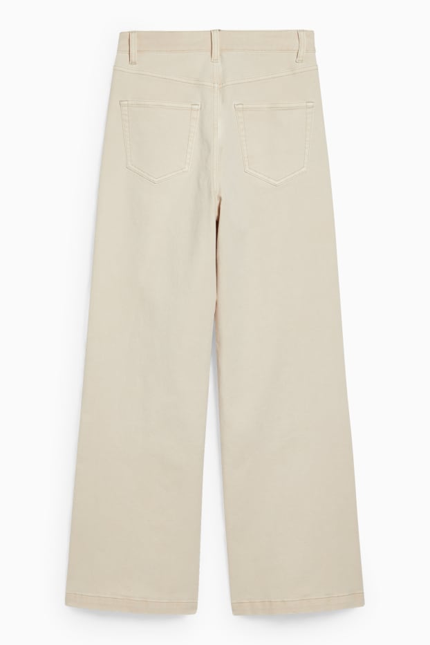 Damen - CLOCKHOUSE - Wide Leg Jeans - High Waist - cremeweiß