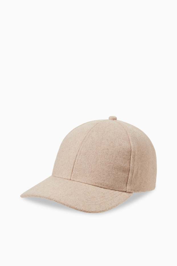 Men - Cap - wool blend - beige-melange