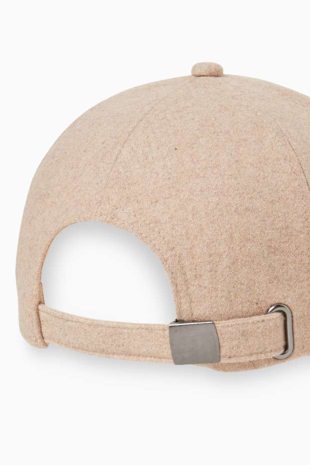 Men - Cap - wool blend - beige-melange