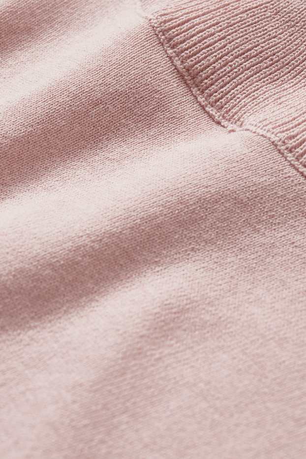 Women - Polo neck jumper - rose