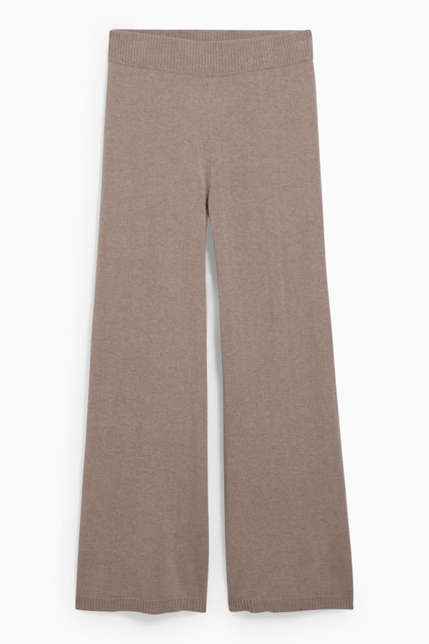 Femei - Pantaloni din cașmir - taupe