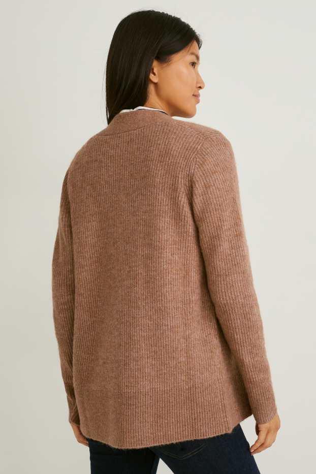 Women - Basic cardigan - light brown