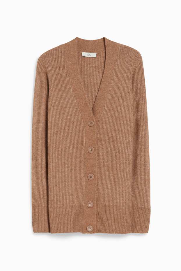 Women - Basic cardigan - light brown