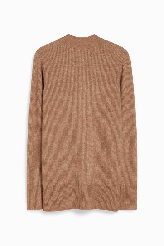 Women - Basic cardigan - light brown