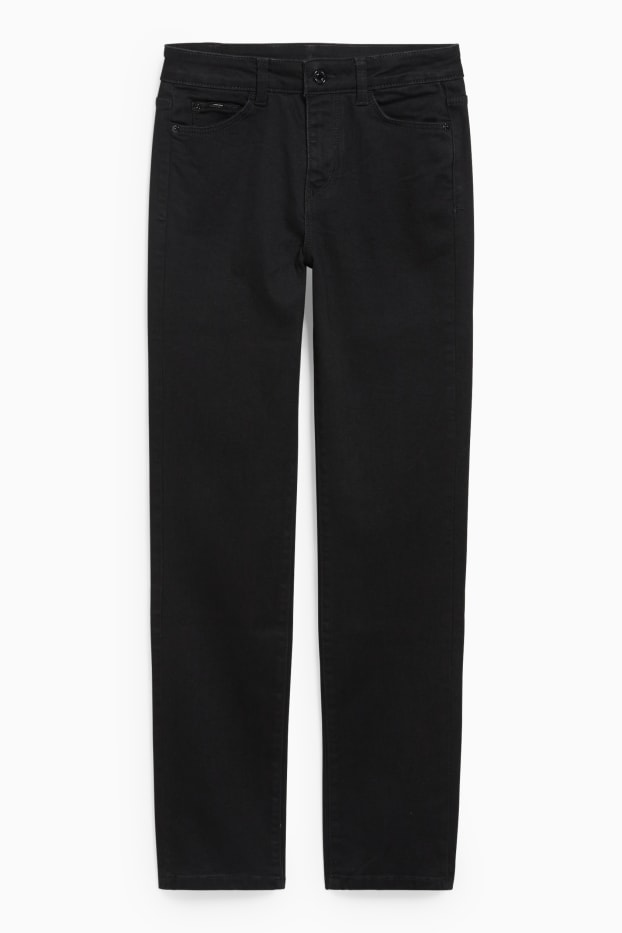 Femei - Straight jeans - talie medie - LYCRA® - negru