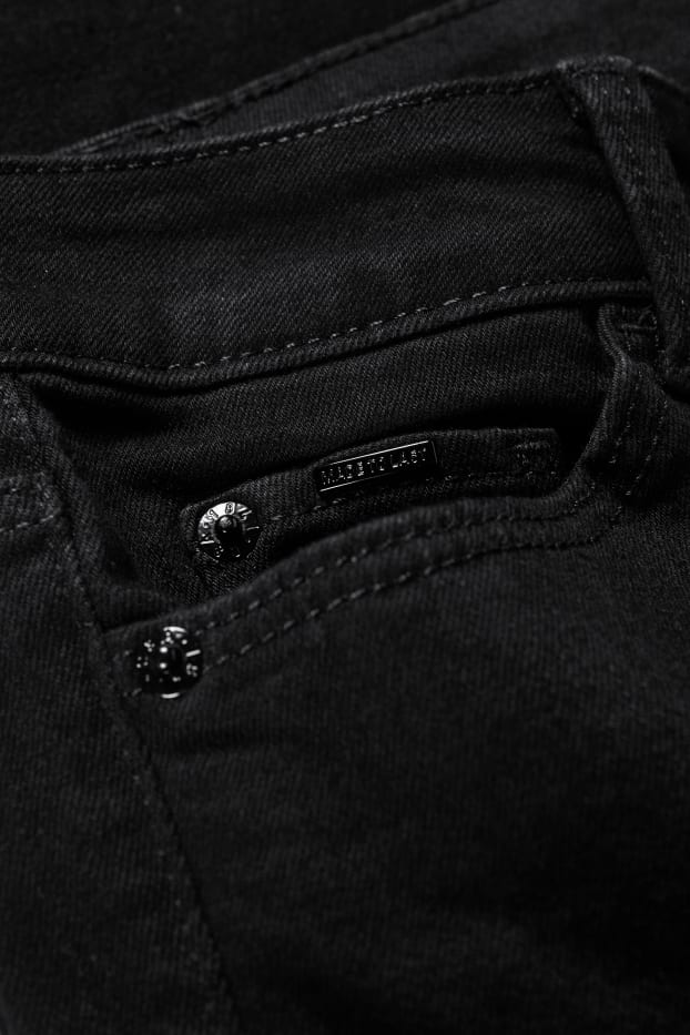 Femei - Straight jeans - talie medie - LYCRA® - negru