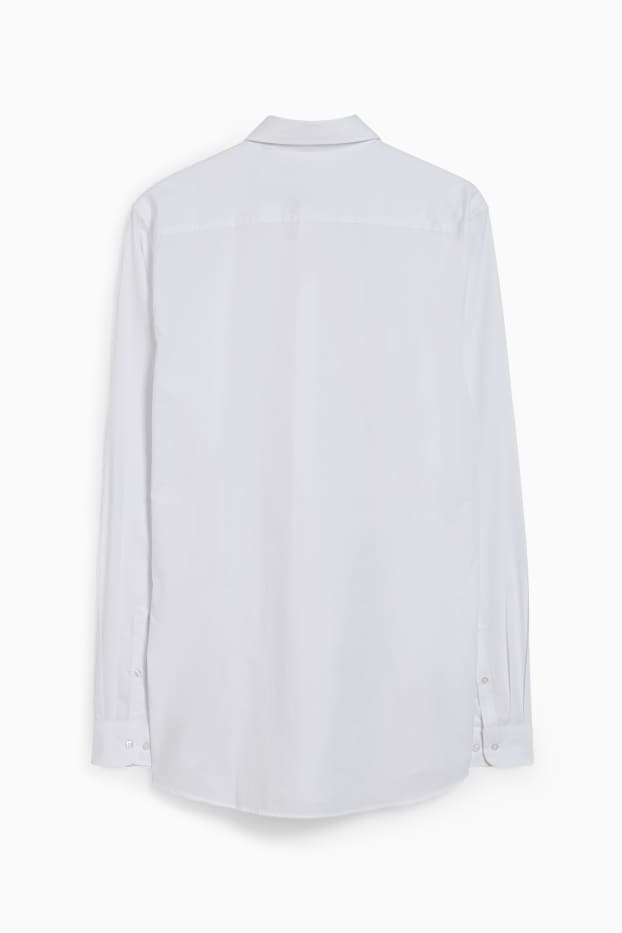 Uomo - Camicia business - slim fit - maniche ultralunghe - facile da stirare - bianco