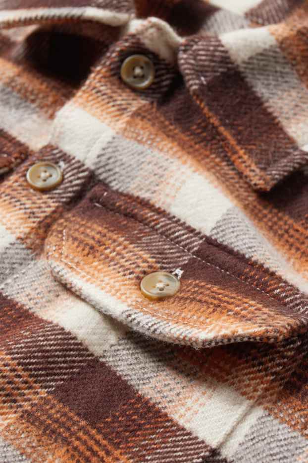 Copii - Băieți - Cămașă - genderneutral - în carouri - maro / bej