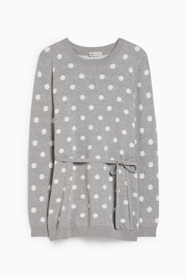 Women - Maternity jumper - polka dot - gray