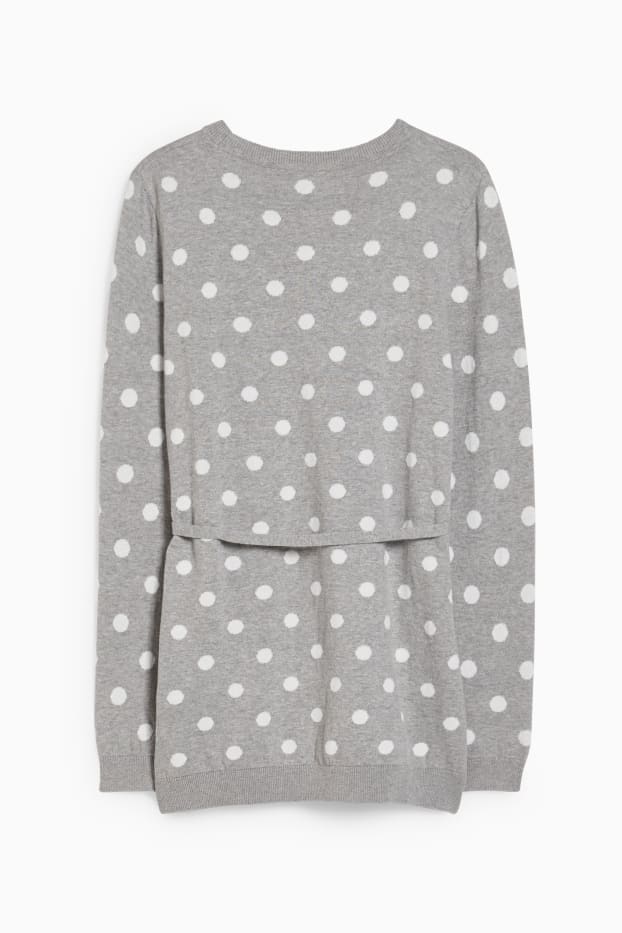 Women - Maternity jumper - polka dot - gray
