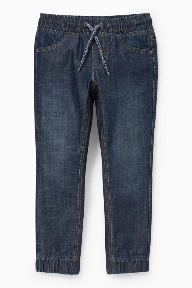 Enfants garçons - Slim jean - jean doublé - jean bleu foncé