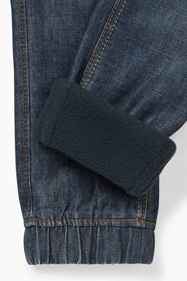 Enfants garçons - Slim jean - jean doublé - jean bleu foncé