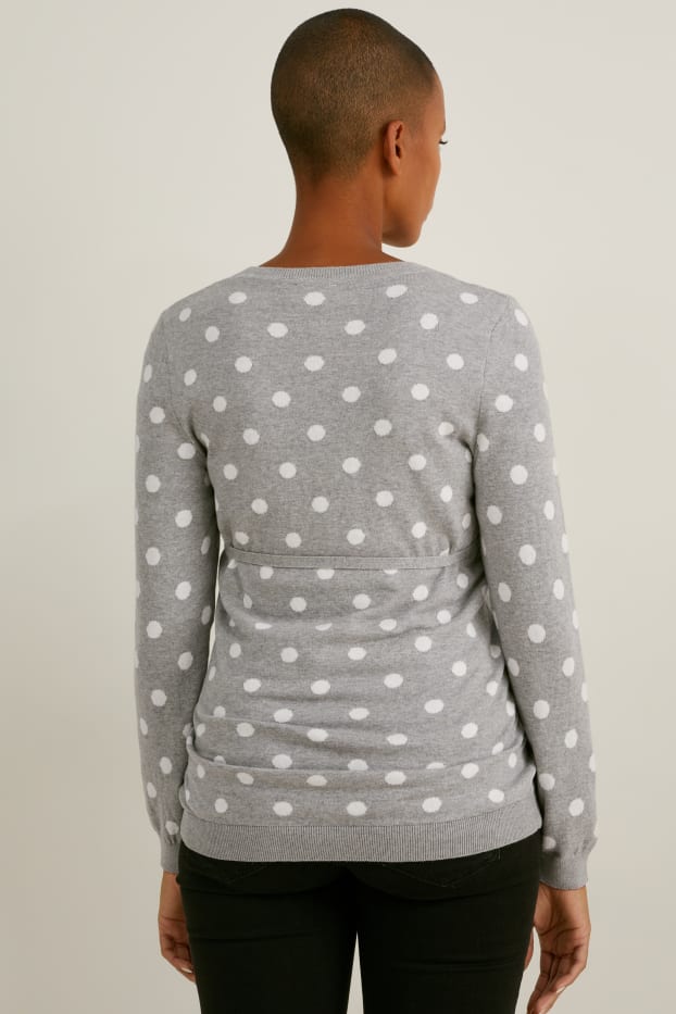 Women - Maternity jumper - polka dot - gray